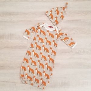 Milkbarn 0-3 Month Fox Baby Gown